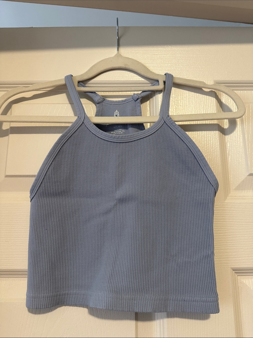 FP Movement by Free People Ribbed Periwinkle Halter Crop Tank